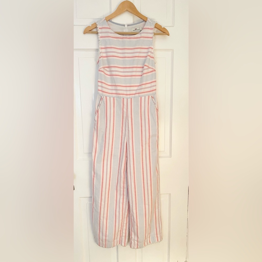 Vineyard Vines Striped Jumpsuit - Pink and White